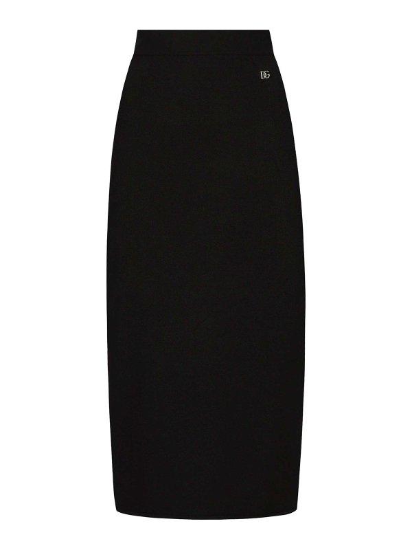 DOLCE & GABBANA: ニーレングススカート＆ミディ丈 - 膝丈/ミディスカート - 黒