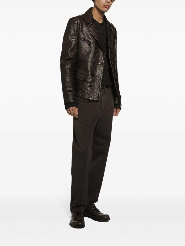 DOLCE & GABBANA: Strickpullover mit Rundhalsausschnitt online - Rundhalspullover - Grau