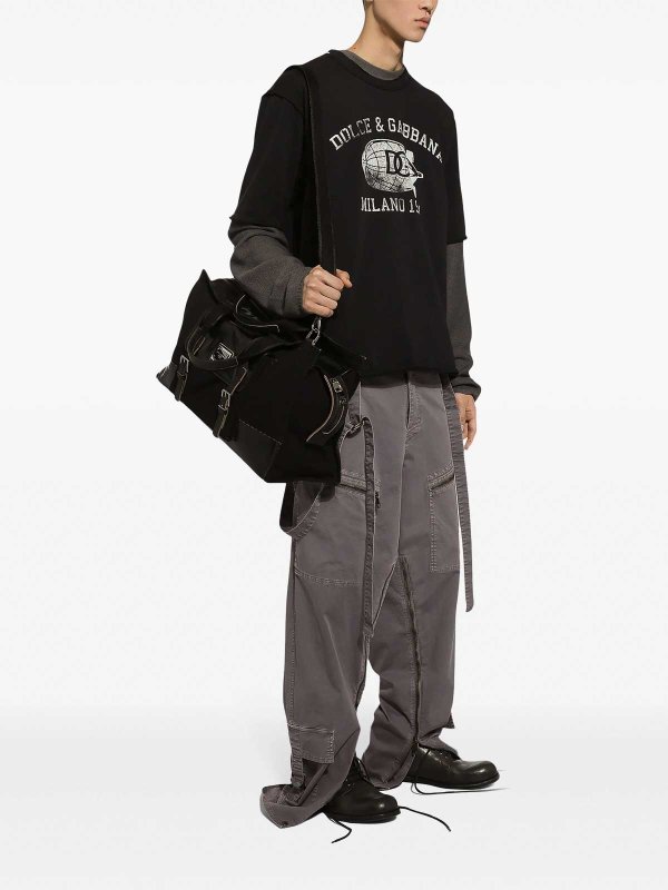 DOLCE & GABBANA: Strickpullover mit Rundhalsausschnitt online - Rundhalspullover - Grau