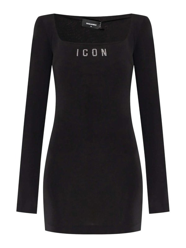 DSQUARED2: Vestidos media pierna - Vestido Midi - Negro