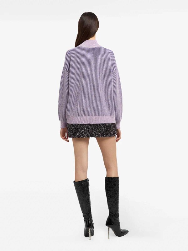 The Best Shops GCDS: crew necks - Ribbed Low Logo Half Zip Sweater