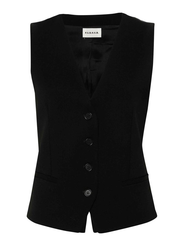 P.A.R.O.S.H.: ベスト＆チョッキ - ウェストコート/ジレ - 黒