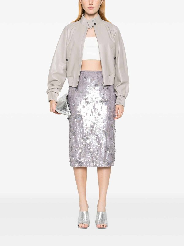 P.A.R.O.S.H.: Knielange und Midi Röcke online - Midirock - Grau