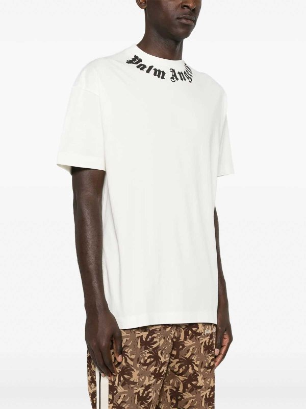The Best Shops Palm Angels: t-shirt - Neck Logo Tee