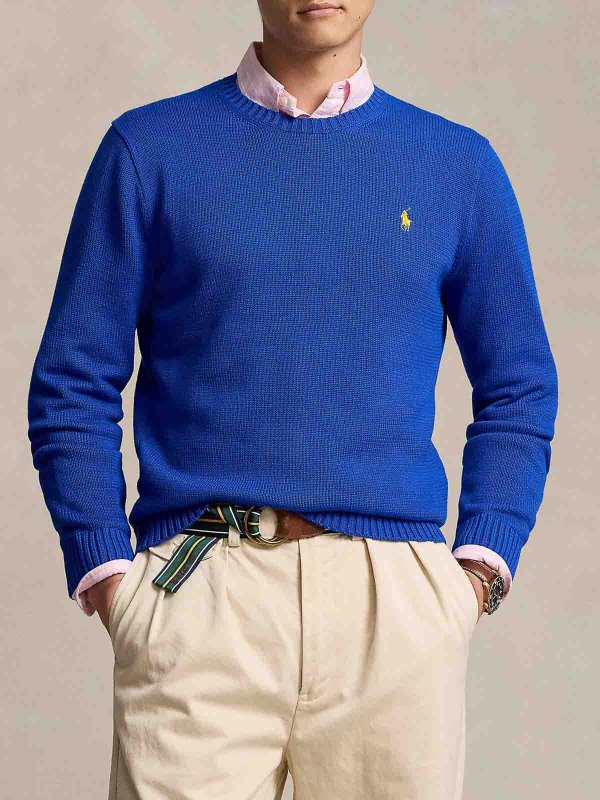 POLO RALPH LAUREN: Strickpullover mit Rundhalsausschnitt online - Rundhalspullover - Blau