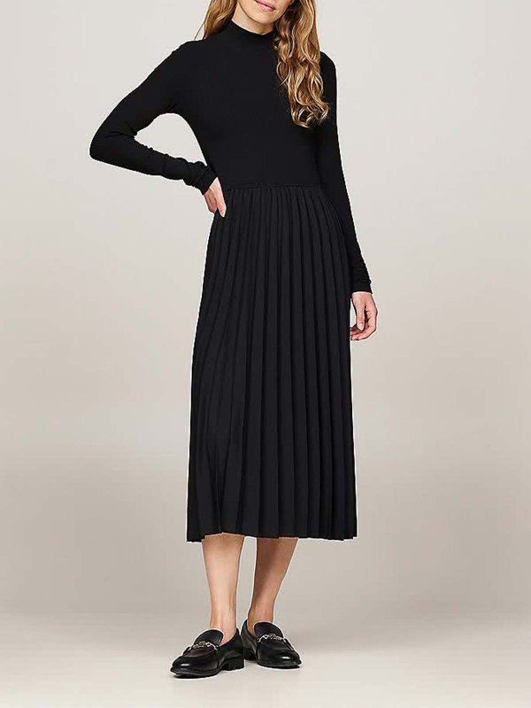 Tommy Hilfiger Midi dress - Black - Women|WW0WW44176BDS Tommy Hilfiger Midi dress - Black - Women|WW0WW44176BDS