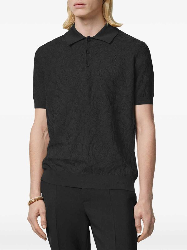 The Best Shops VERSACE: Suéteres con cuello pico - Suéter Cuello Redondo - Negro