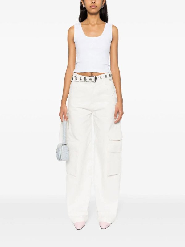 GCDS: Top e canotte online - Canotta con logo scintillante