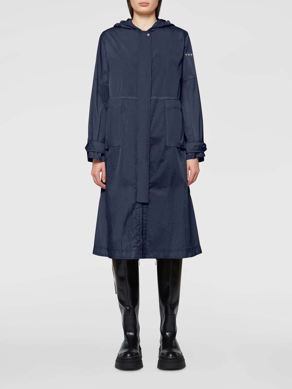 ADD: parkas online - Navy Blue Long Parka