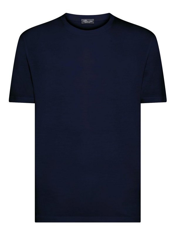 ALBENI 1905: t-shirts - Blue Merino Wool T-Shirt