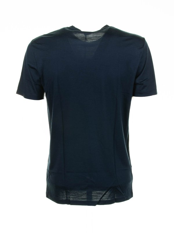 ALBENI 1905: t-shirts online - Blue Merino Wool T-Shirt