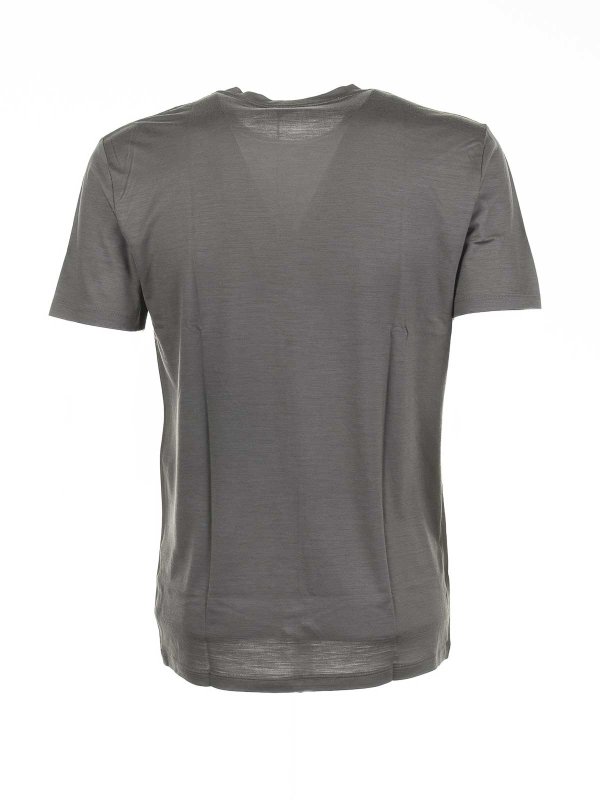 ALBENI 1905: t-shirts online - Anthracite Merino Wool T-Shirt