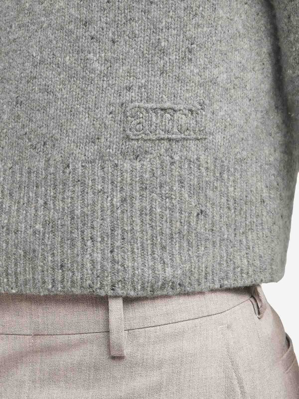 AMI PARIS: Strickpullover mit Rundhalsausschnitt online - Rundhalspullover - Grau