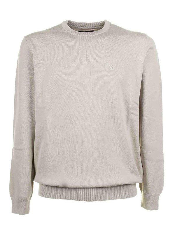 BARBOUR: crew necks - Beige crew neck sweater