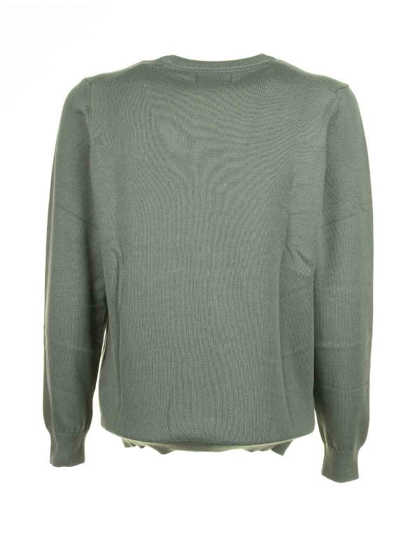 BARBOUR: crew necks online - Green Crew Neck Sweater