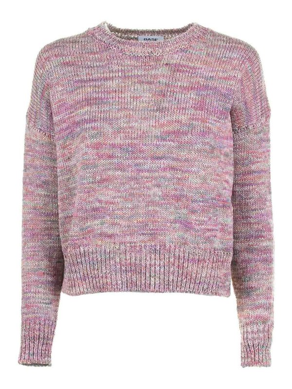 BASE: crew necks - Pink Crew Neck Sweater