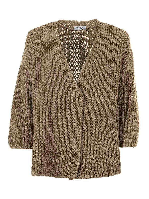 BASE: cardigans - Beige Open Cardigan