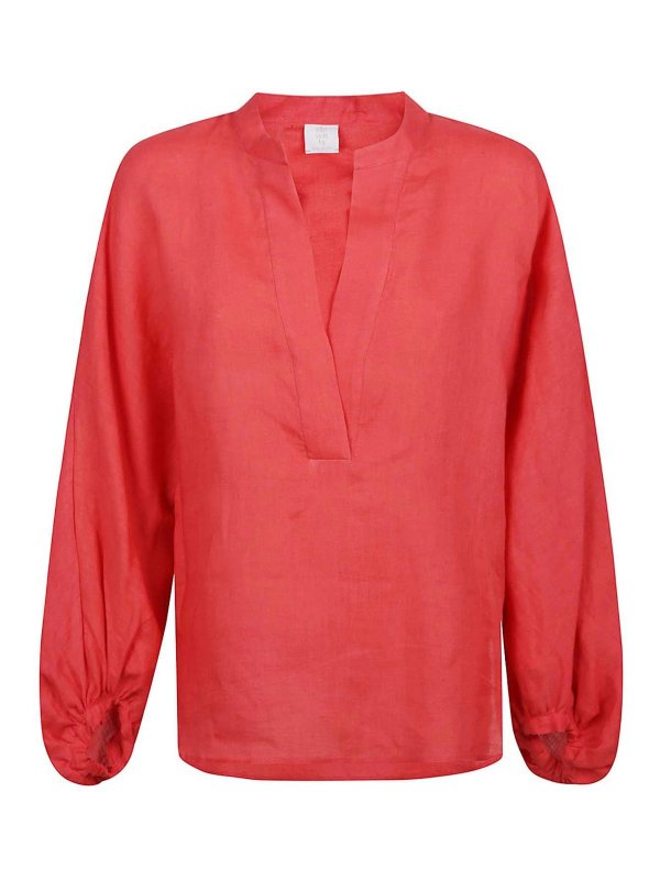 ELEVENTY: shirts - Coral Linen Shirt
