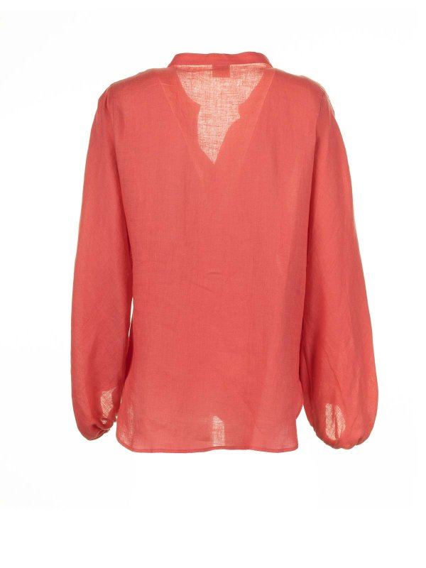 ELEVENTY: shirts online - Coral Linen Shirt