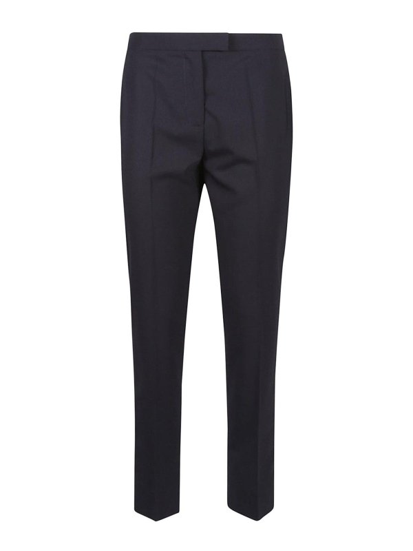 ELEVENTY: casual trousers - Navy Blue Cotton Trousers