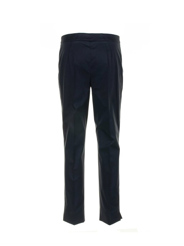 ELEVENTY: casual trousers online - Navy Blue Cotton Trousers