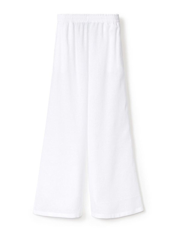 FABIANA FILIPPI: pantaloni sport - Pantalone Jogging In Raso Di Seta Bianco