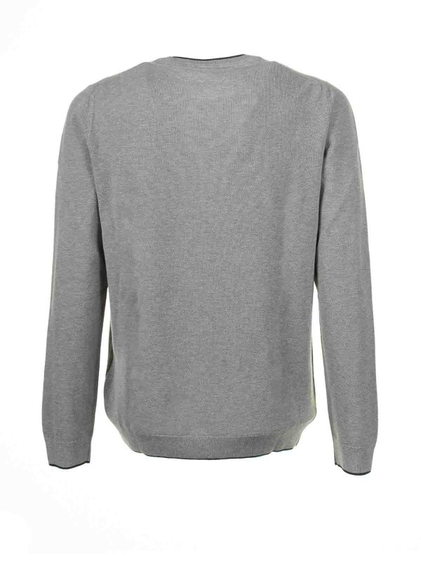 FAY: Strickpullover mit Rundhalsausschnitt online - Rundhalspullover - Grau