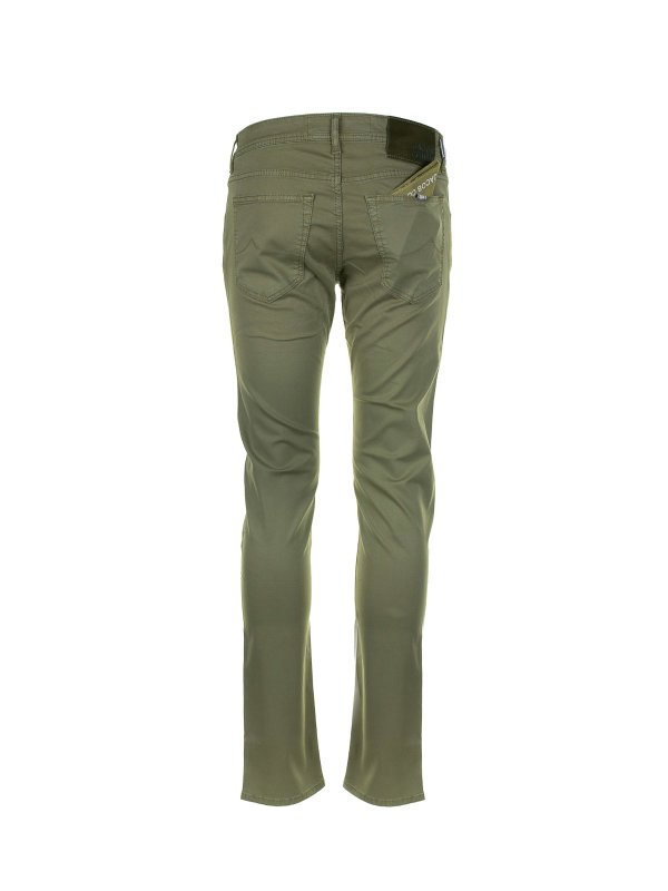 JACOB COHEN: casual trousers online - Green 5-pocket trousers in cotton