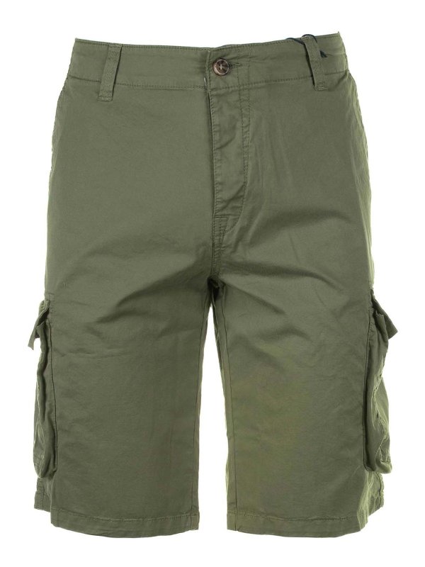MC2 SAINT BARTH: Trousers Shorts - Military Green Freeport Bermuda Shorts