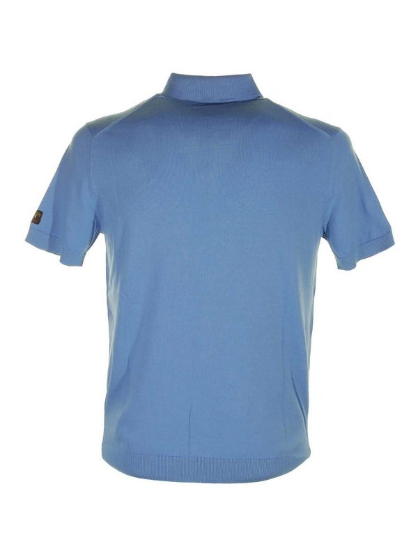 PAUL & SHARK: polo online - Polo A Maniche Corte Azzurra