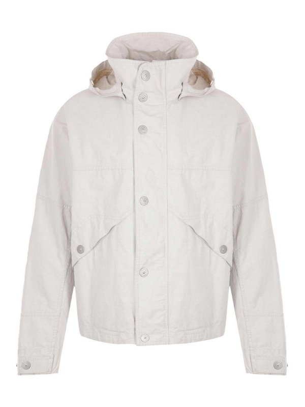 STONE ISLAND: blazers - White jacket