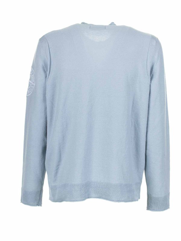 STONE ISLAND: crew necks online - Light blue crew neck sweater