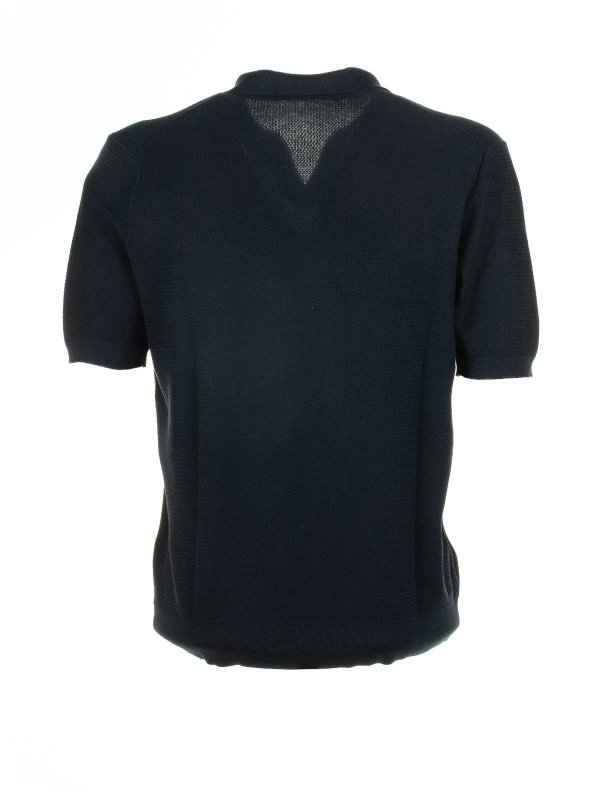 TAGLIATORE: polo shirts online - Navy Blue Short Sleeve Polo Shirt