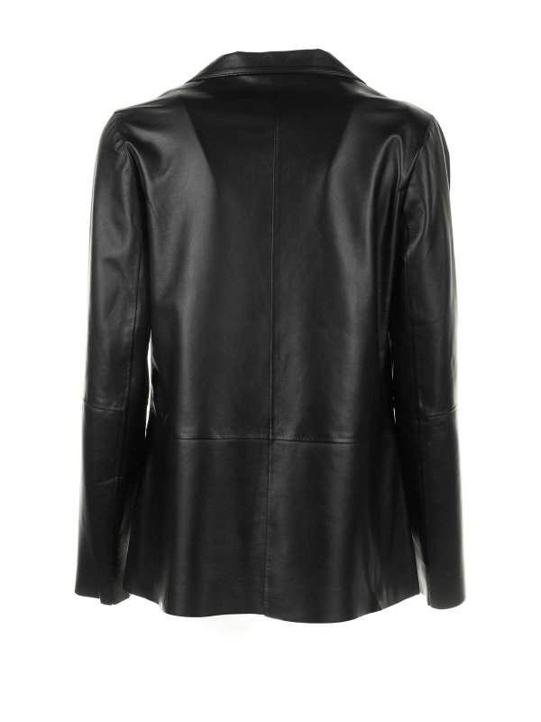 VIA MASINI 80: leather jacket online - Single-breasted leather blazer jacket