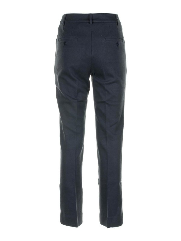 WEEKEND MAX MARA: casual trousers online - Navy Blue Cotton Trousers