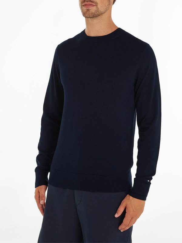 The Best Shops TOMMY HILFIGER: Suéteres con cuello pico - Suéter Cuello Redondo - Azul