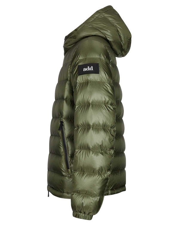ADD: padded jackets online - Green Quilted Down Jacket