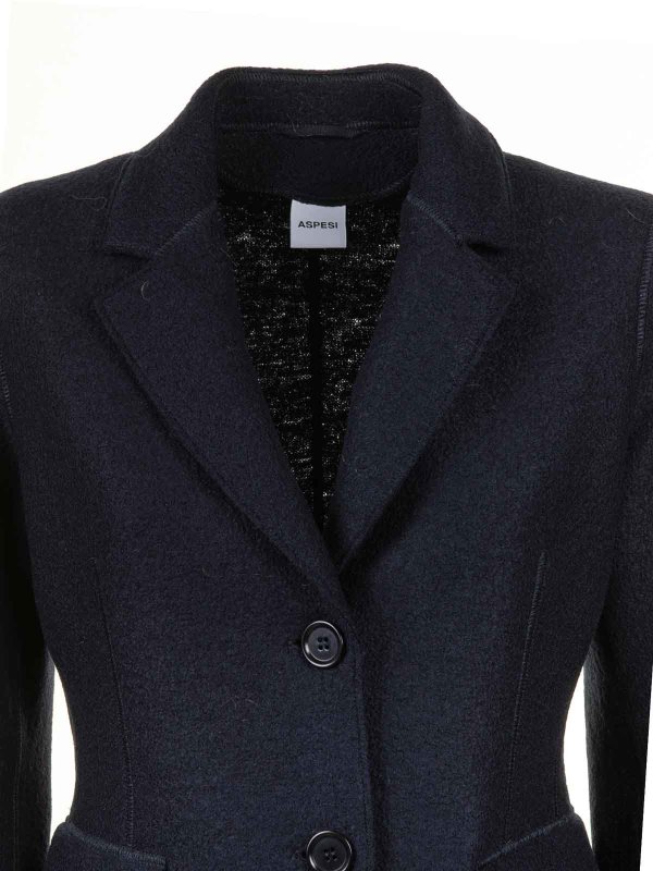 The Best Shops ASPESI: blazers - Navy Blue Single-Breasted Jacket for Women