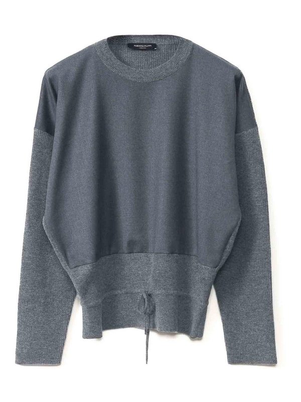 FABIANA FILIPPI: Strickpullover mit Rundhalsausschnitt - Rundhalspullover - Schwarz