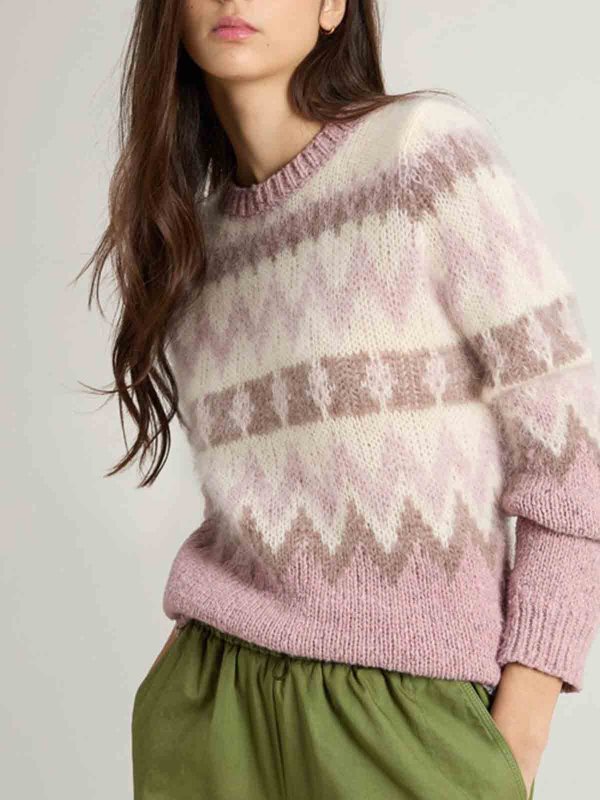 WOOLRICH: Strickpullover mit Rundhalsausschnitt online - Rundhalspullover - Beige