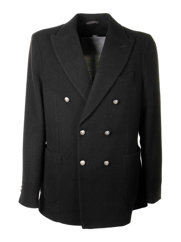 CIRCOLO 1901: blazers - Black Double-Breasted Jacket