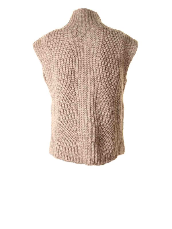 ELEVENTY: waistcoats & gilets online - Beige High Neck Vest