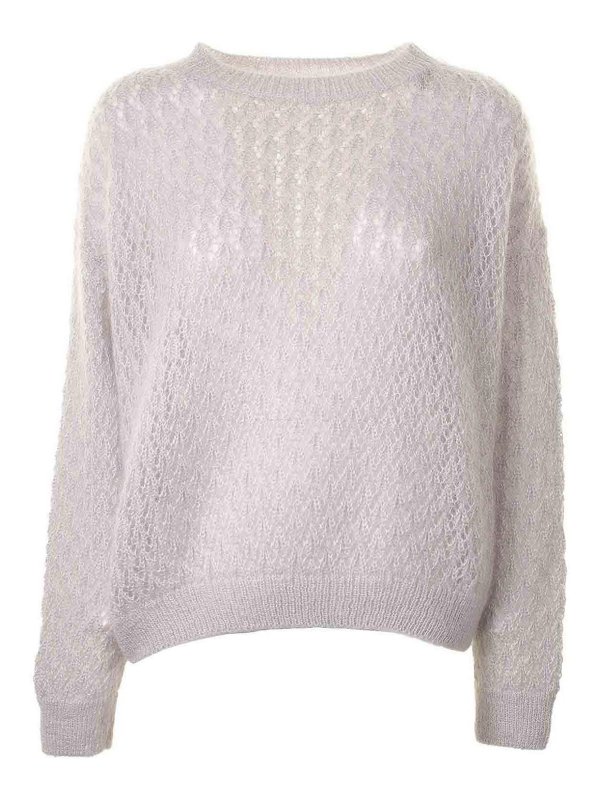 ELEVENTY: Strickpullover mit Rundhalsausschnitt - Rundhalspullover - Grau