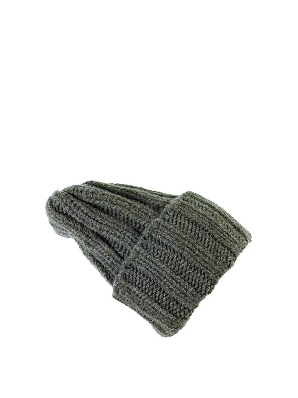 Military Green Cashmere Beanie shop online: INVERNI