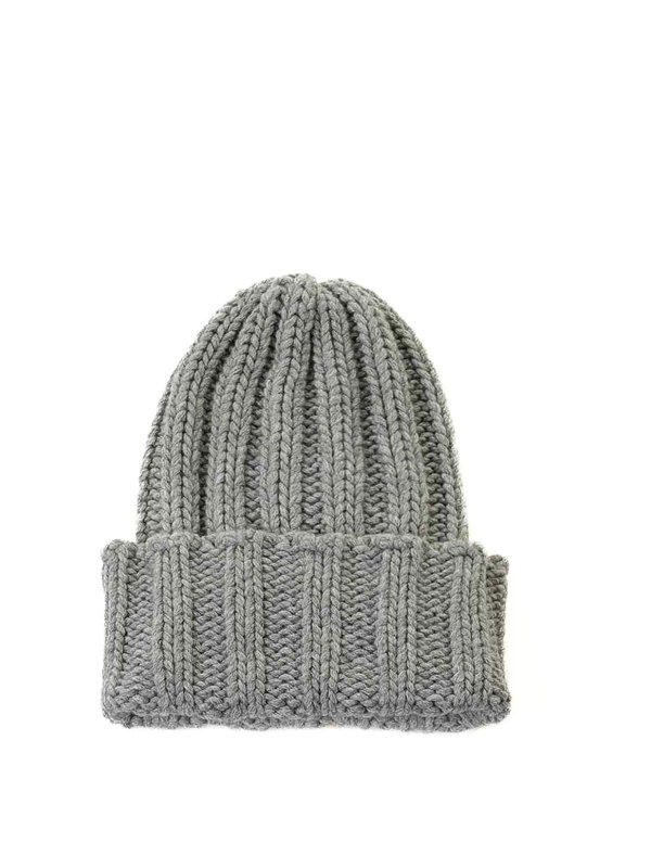 INVERNI: hats & caps - Gray Cashmere Beanie