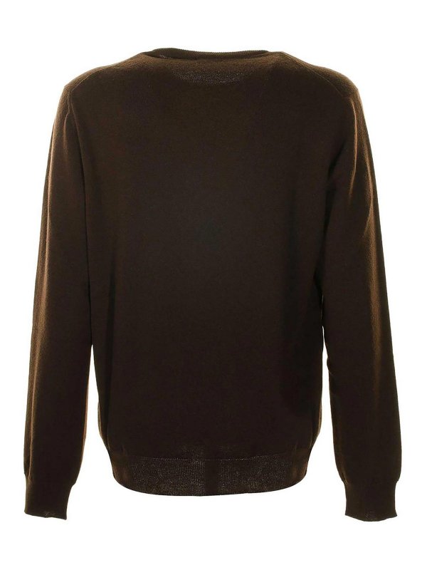 MALO: Strickpullover mit Rundhalsausschnitt online - Rundhalspullover - Braun