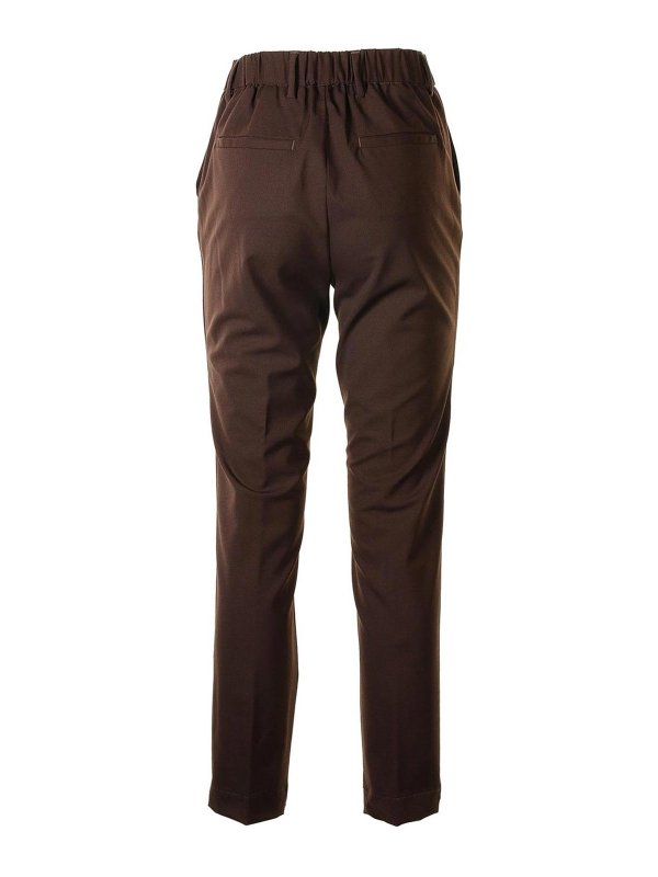 Myths: pantaloni casual online - Pantalone Chino Marrone A Vita Alta