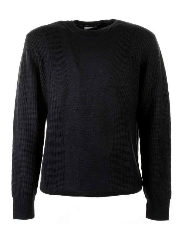 Paolo Pecora: crew necks - Blue Crew Neck Sweater