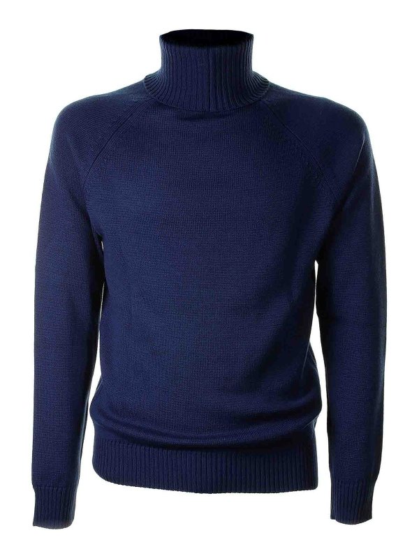 Paolo Pecora: Turtlenecks & Polo necks - Blue turtleneck