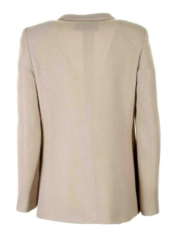 SEVENTY: maglia collo a barchetta online - Giacca Doppiopetto Beige In Maglia